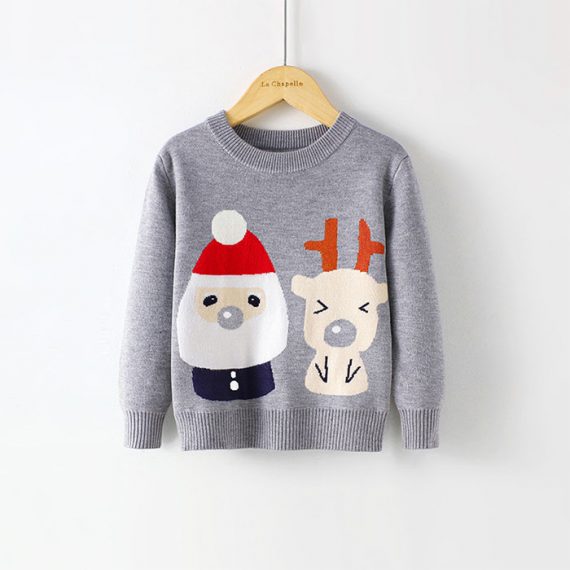 blue cute ugly santa and rudolph sweater for boys and girls