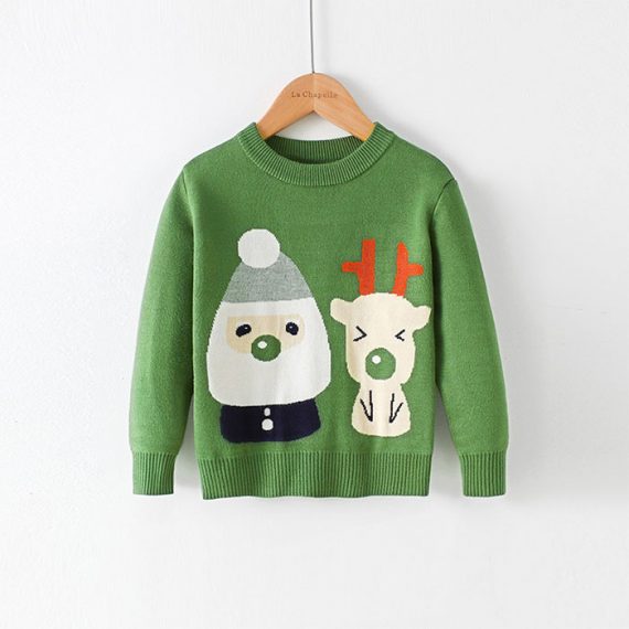 blue cute ugly santa and rudolph sweater for boys and girls