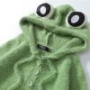 green adult cute frog hoodie women pullover sweatshirt