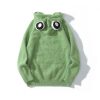 green adult cute frog hoodie women pullover sweatshirt