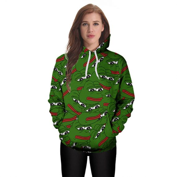 unisex adult pullover sweatshirt 3D style frog hoodies