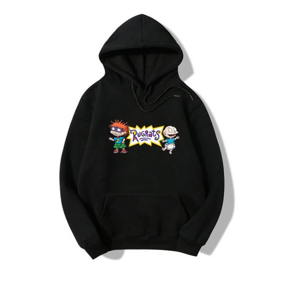 Solid color unisex printing rugrats hoodie adult pullover sweatshirt