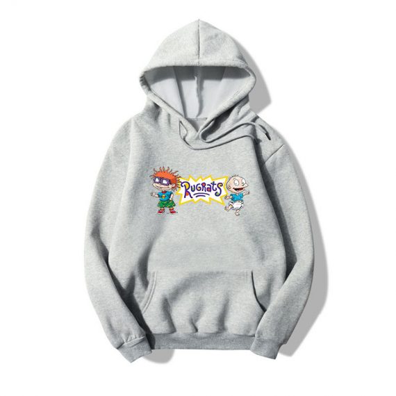 Solid color unisex printing rugrats hoodie adult pullover sweatshirt