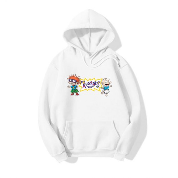 Solid color unisex printing rugrats hoodie adult pullover sweatshirt