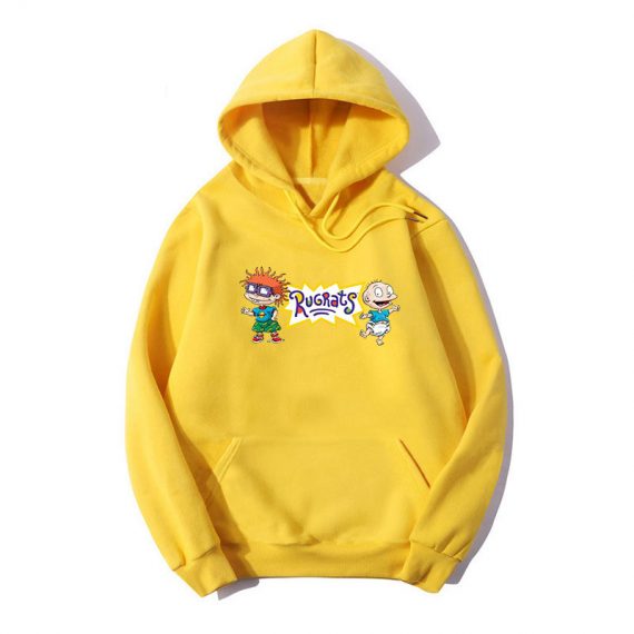 Solid color unisex printing rugrats hoodie adult pullover sweatshirt