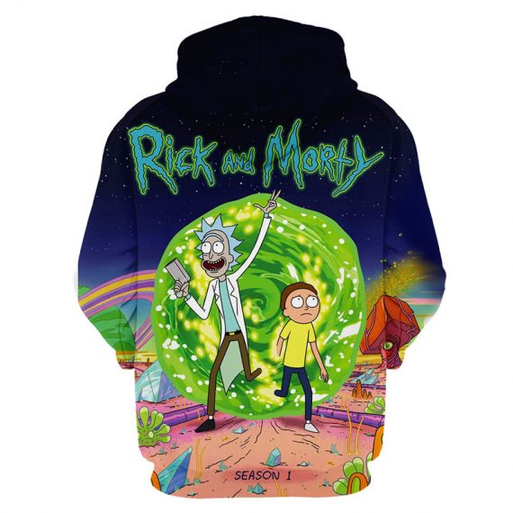 3D printing adult and kids pullover hoodie rick and morty sweatshirt