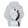 white and black rick and morty hoodie for men and boys