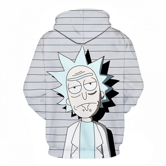 white and black rick and morty hoodie for men and boys