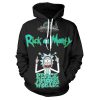 white and black rick and morty hoodie for men and boys