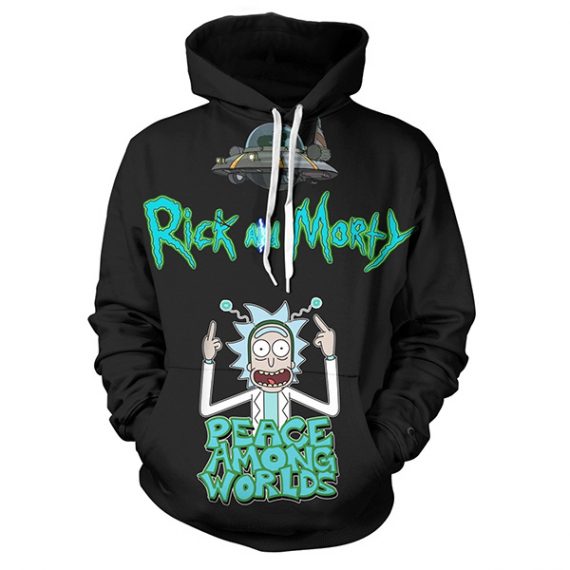 white and black rick and morty hoodie for men and boys