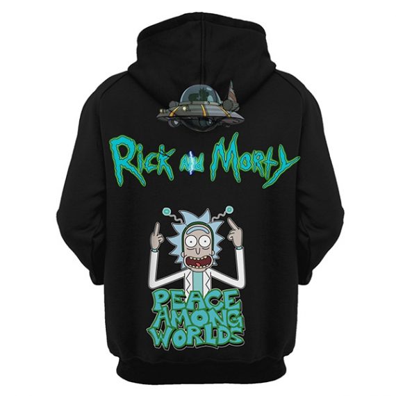 white and black rick and morty hoodie for men and boys