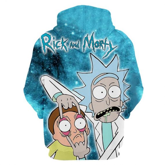 adult and kids 3D printing rick and morty pullover hoodie