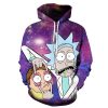adult and kids 3D printing rick and morty pullover hoodie