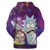 adult and kids 3D printing rick and morty pullover hoodie