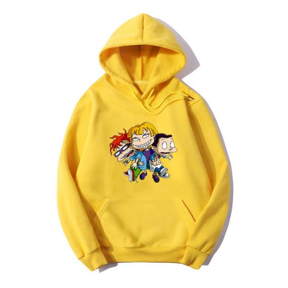 unisex printing adult pullover sweatshirt solid color rugrats hoodie 3D style