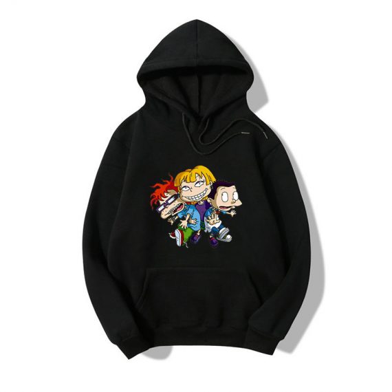 unisex printing adult pullover sweatshirt solid color rugrats hoodie 3D style