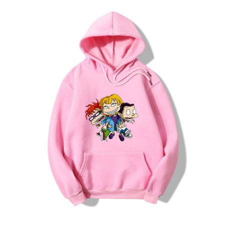 unisex printing adult pullover sweatshirt solid color rugrats hoodie 3D style