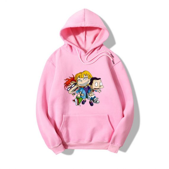 unisex printing adult pullover sweatshirt solid color rugrats hoodie 3D style