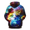 3D printing skull sweatshirt hoodies for men