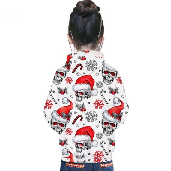 unisex christmas sweatshirt skull hoodie for girls and boys