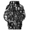 3D printing black hoodie for men skull sweatshirt