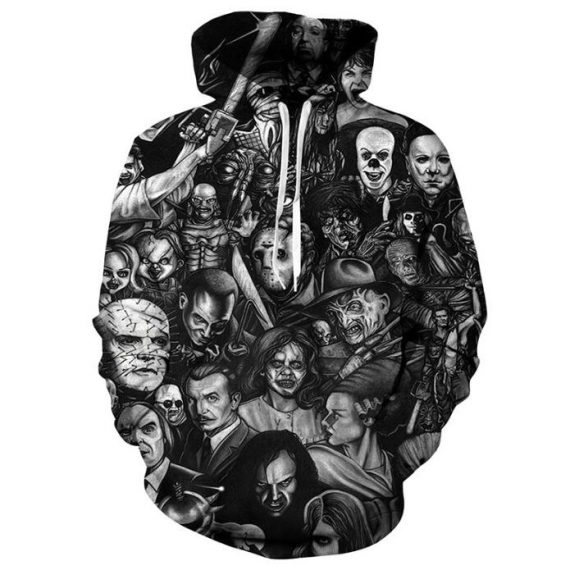 3D printing black hoodie for men skull sweatshirt