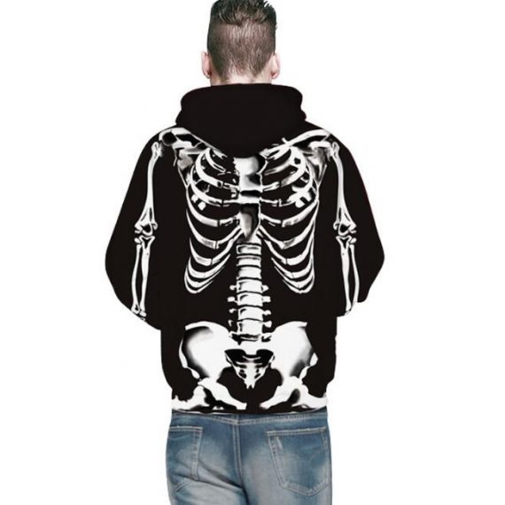 black mens pullover hoodie skull sweatshirt
