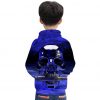 skull sweatshirt blue pullover hoodie for boys