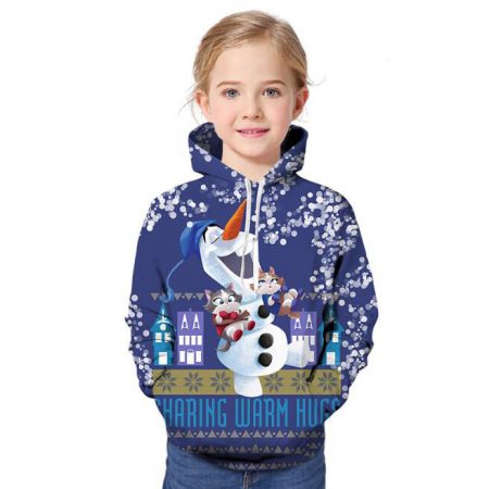 anime hoodies christmas snowman sweatshirt  for girls