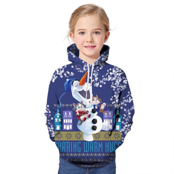 anime hoodies christmas snowman sweatshirt for girls
