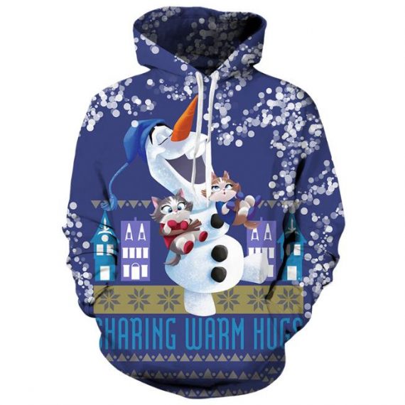 anime hoodies christmas snowman sweatshirt for girls