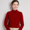 womens turtleneck sweater solid color wool pullover