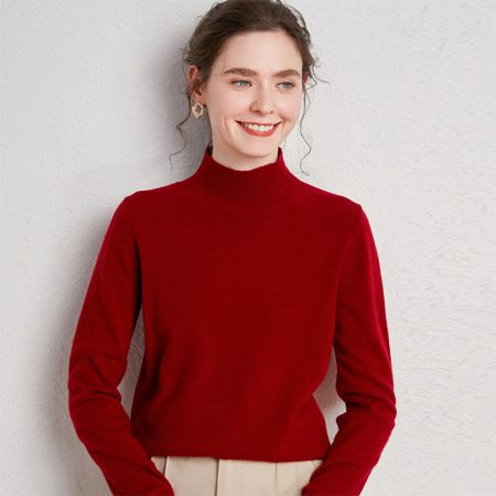 womens turtleneck sweater solid color wool pullover