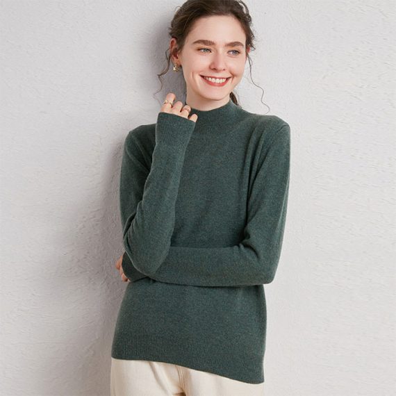 wool turtleneck pullover women's woolen sweater