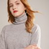 solid color women's woolen pullover turtleneck sweater