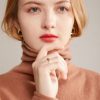 solid color women's woolen pullover turtleneck sweater