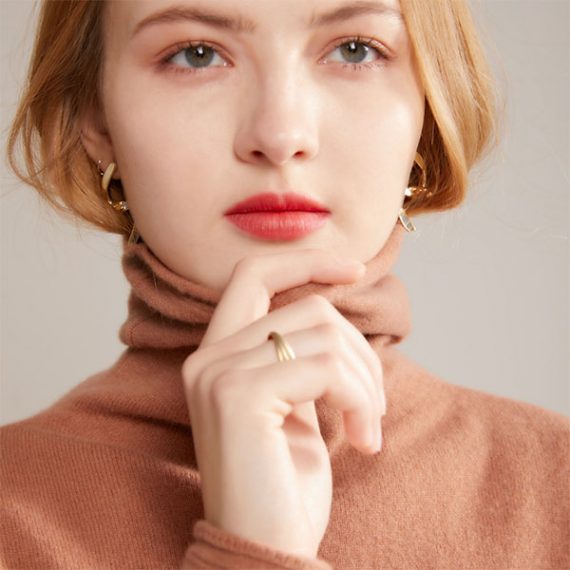solid color women's woolen pullover turtleneck sweater