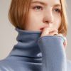 solid color womens turtleneck sweater wool pullover