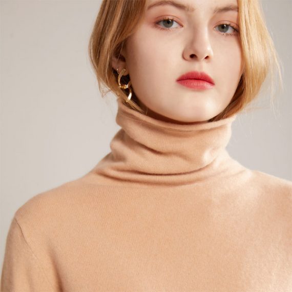 solid color womens turtleneck sweater wool pullover