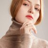 solid color womens turtleneck sweater wool pullover
