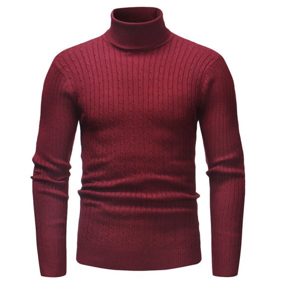 solid color red turtleneck mens
