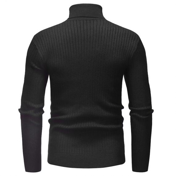 black mens turtleneck pollover sweater