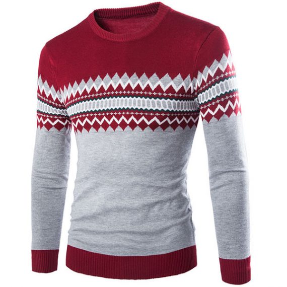 adult round neck pullover sweater for men