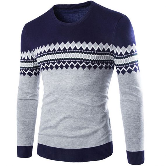 adult round neck pullover sweater for men