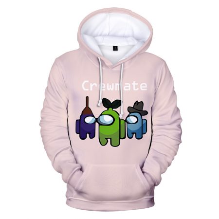 2020 new hot game Among Us 3D printing adult Unisex pink hoodie sweater sweatshirt