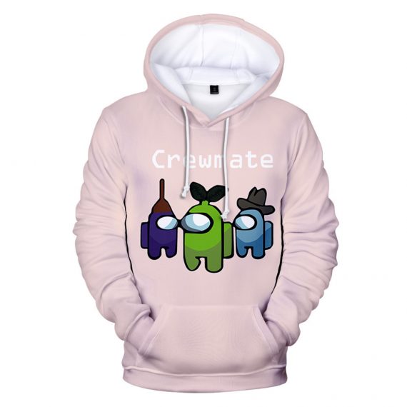 2020 new hot game Among Us 3D printing adult Unisex pink hoodie sweater sweatshirt