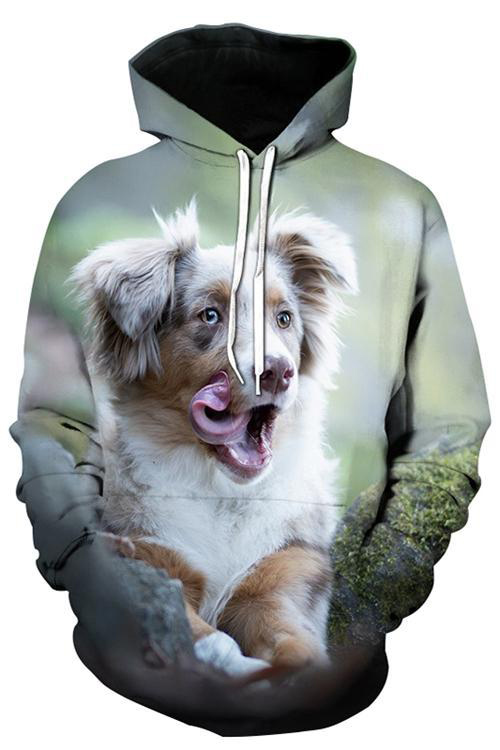 Cute Dog Print Hoodie For Men And Women