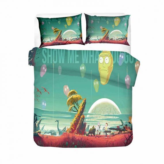 3D Style Rick And Morty Comforter Set