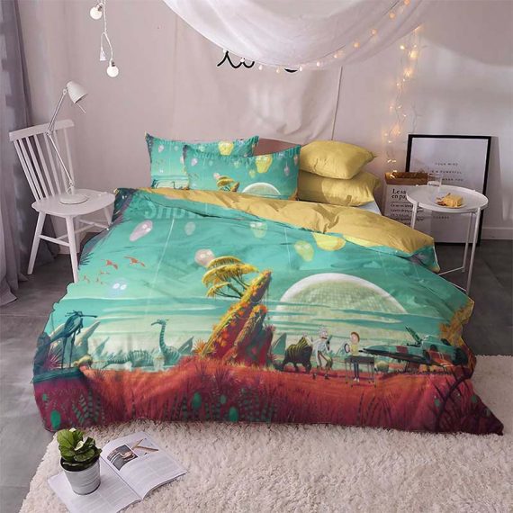 3D Style Rick And Morty Comforter Set