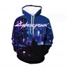 2020 Game Cyberpunk Printing Adult Unisex Blue Sweater Hoodie